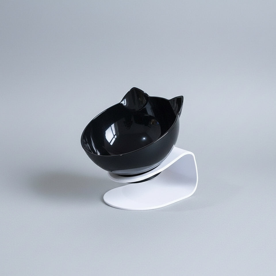 15-degree angled cat bowl designed for a more comfortable feeding position