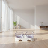 15-degree elevated cat food and water bowl for comfortable feeding