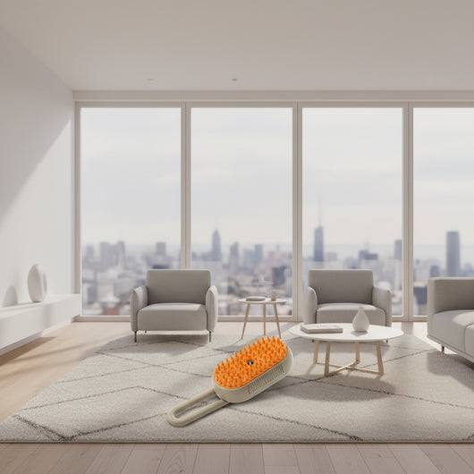  Cat and dog steam grooming brush with silicone bristles