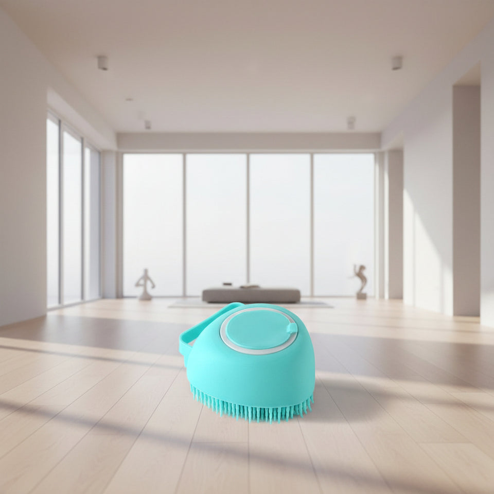 Dog bath massage scrubber with flexible bristles