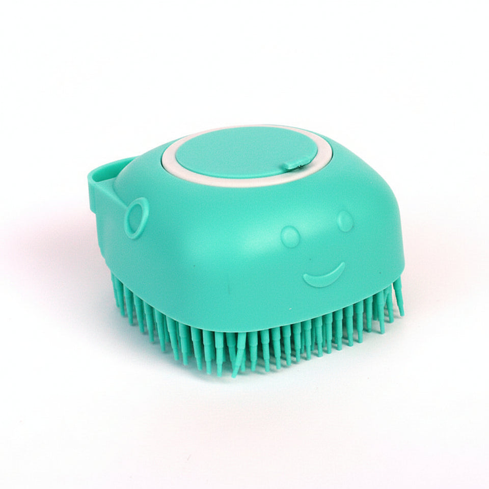 Silicone dog bathing brush and coat scrubber