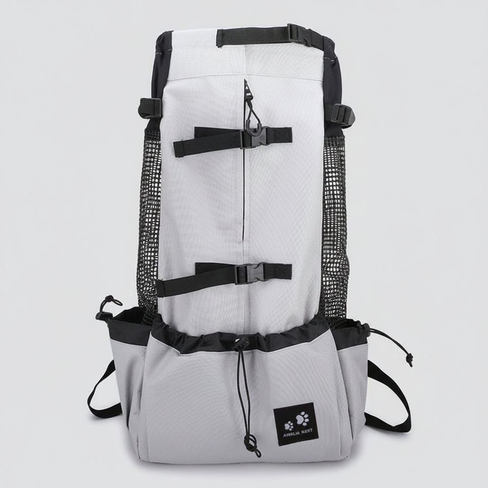 Dog travel backpack for carrying small pets on outdoor adventures