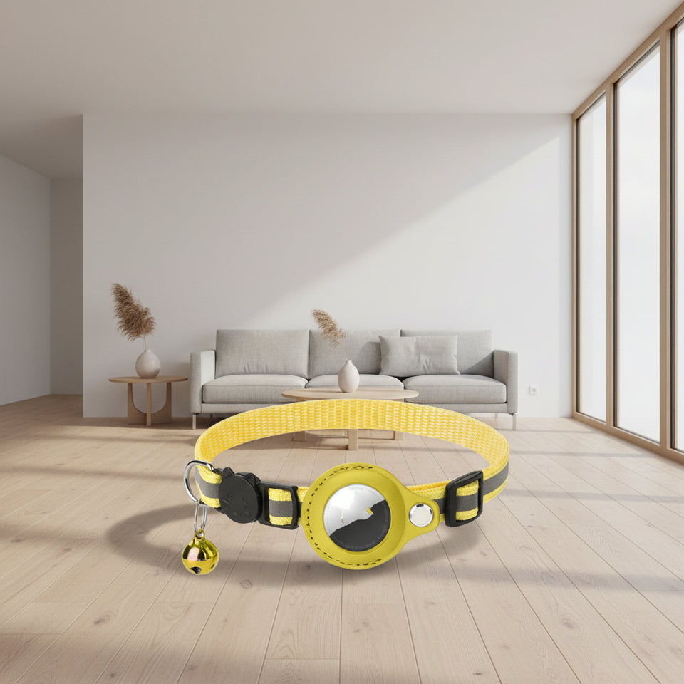 Dog collar with built-in Apple AirTag holder