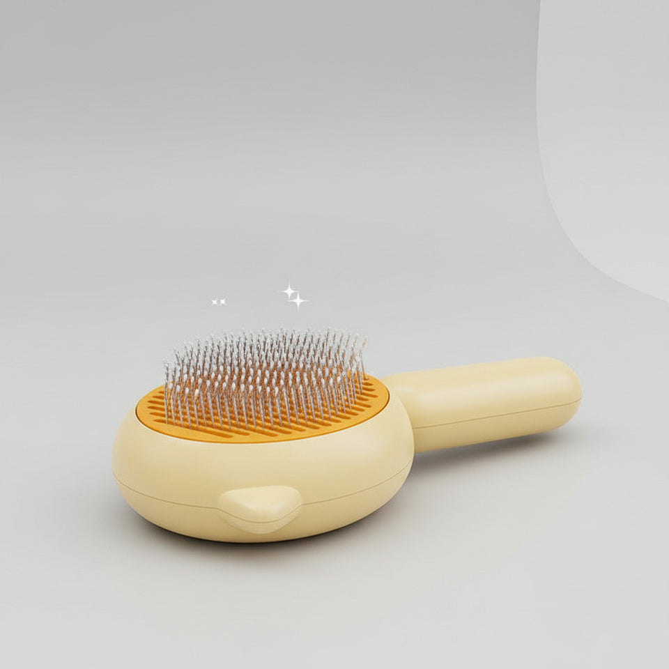Dog grooming brush for managing loose and shedding hair