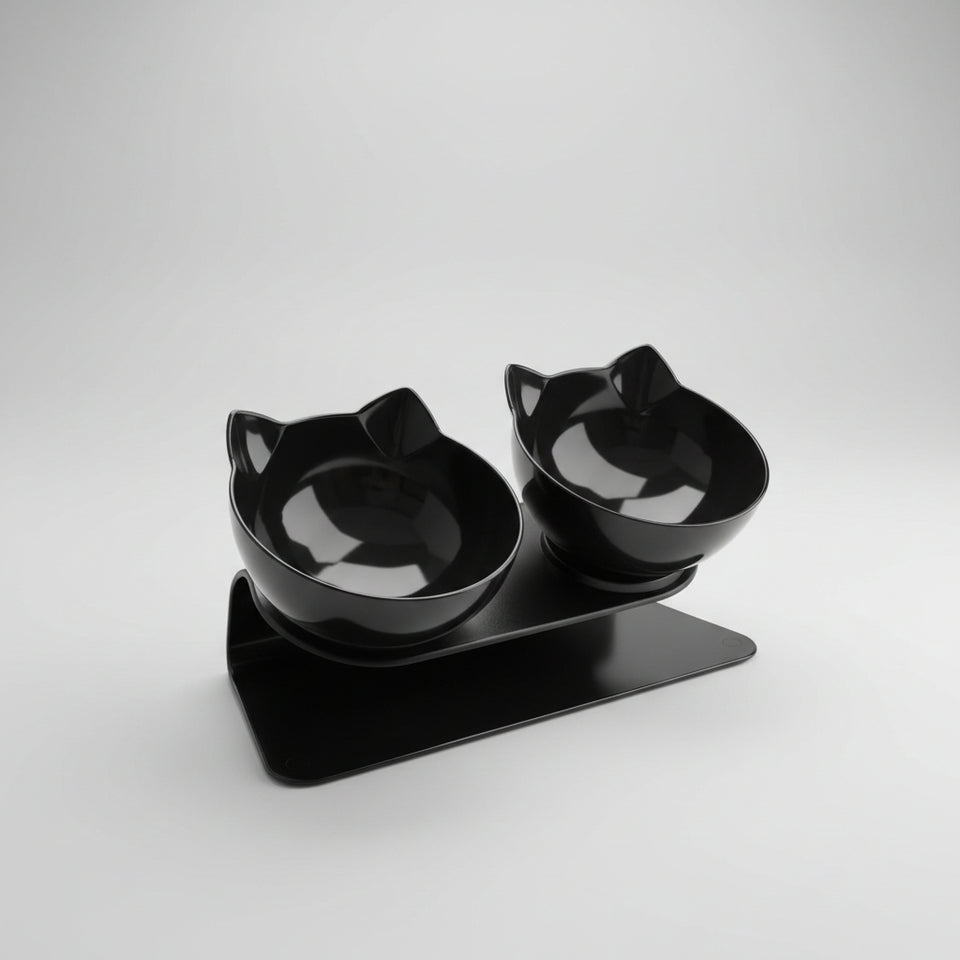 Elevated cat food and water bowl for comfortable everyday feeding
