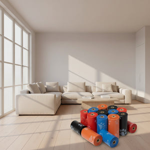 Thick leak-resistant dog poop bags for easy pet waste cleanup