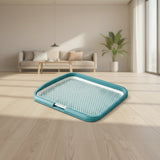Leak-resistant dog potty tray with deep collection basin