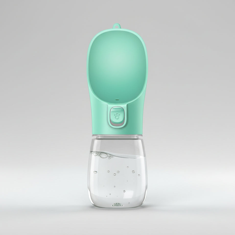 Leak-resistant pet water bottle for dogs and outdoor activities