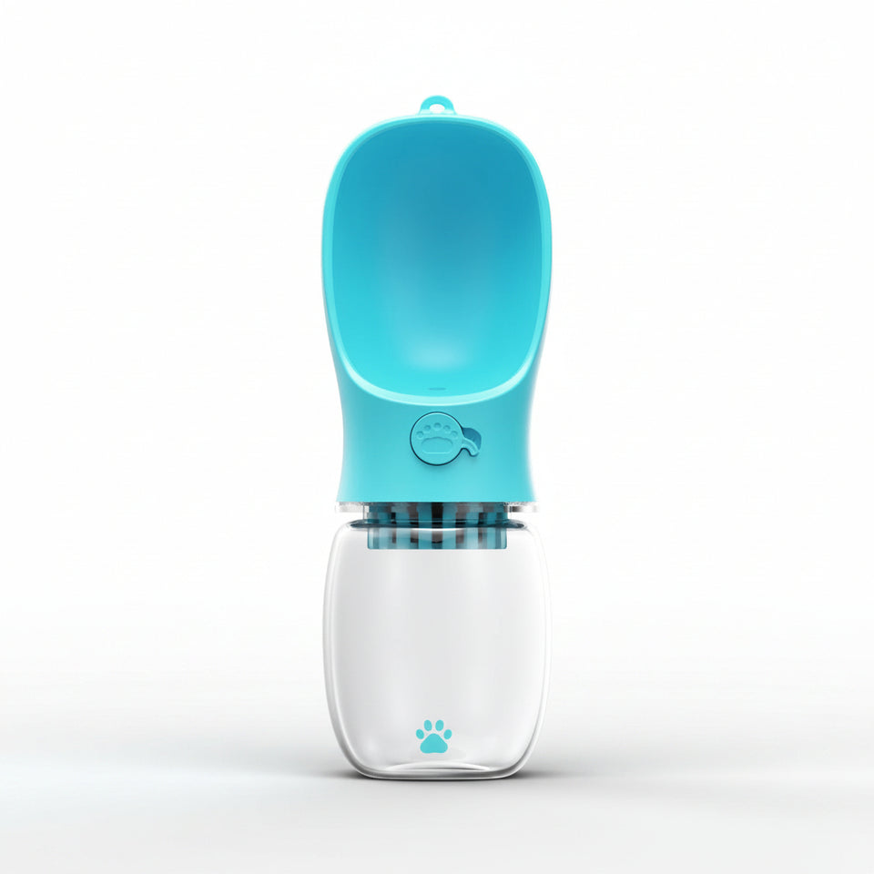 Dog water dispenser with convenient one-touch water button
