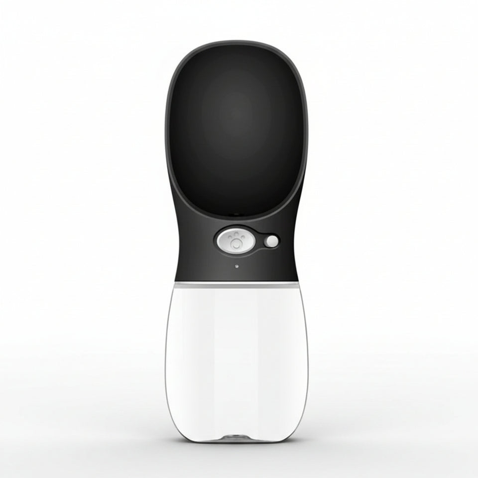 Pet water bottle with one-touch button for easy water dispensing