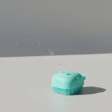 Silicone dog bath brush with shampoo dispenser
