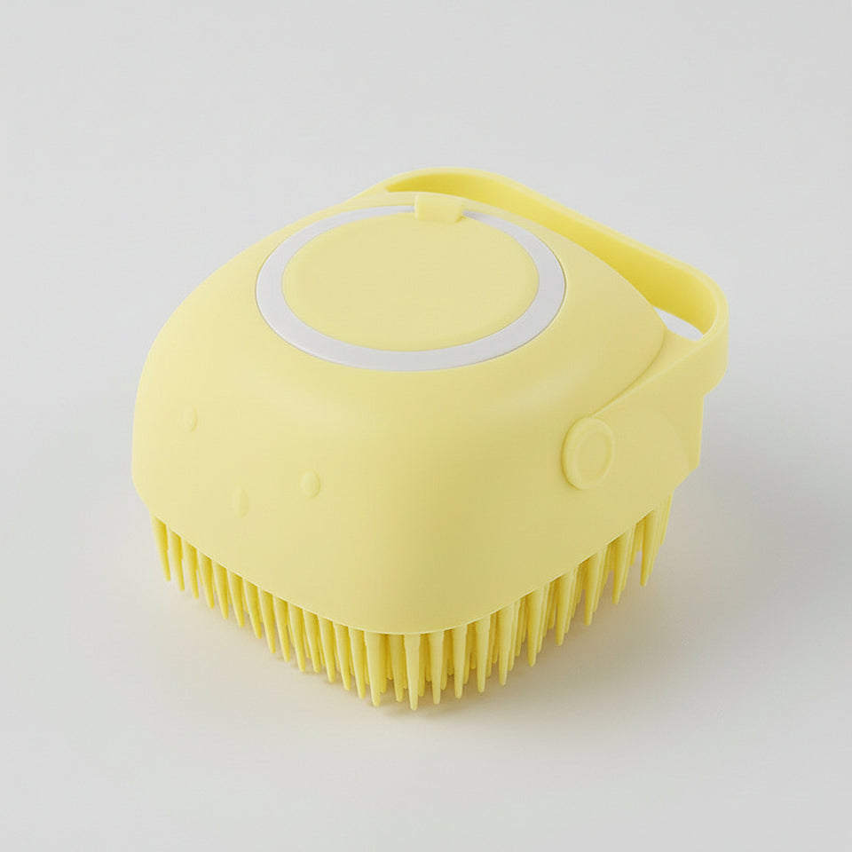 Silicone dog shampoo scrubber for gentle bathing