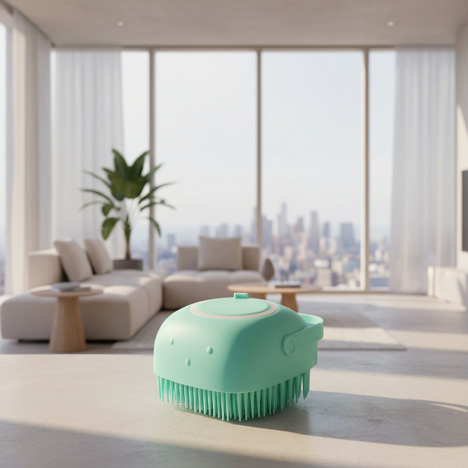 Silicone dog washing brush for at-home baths