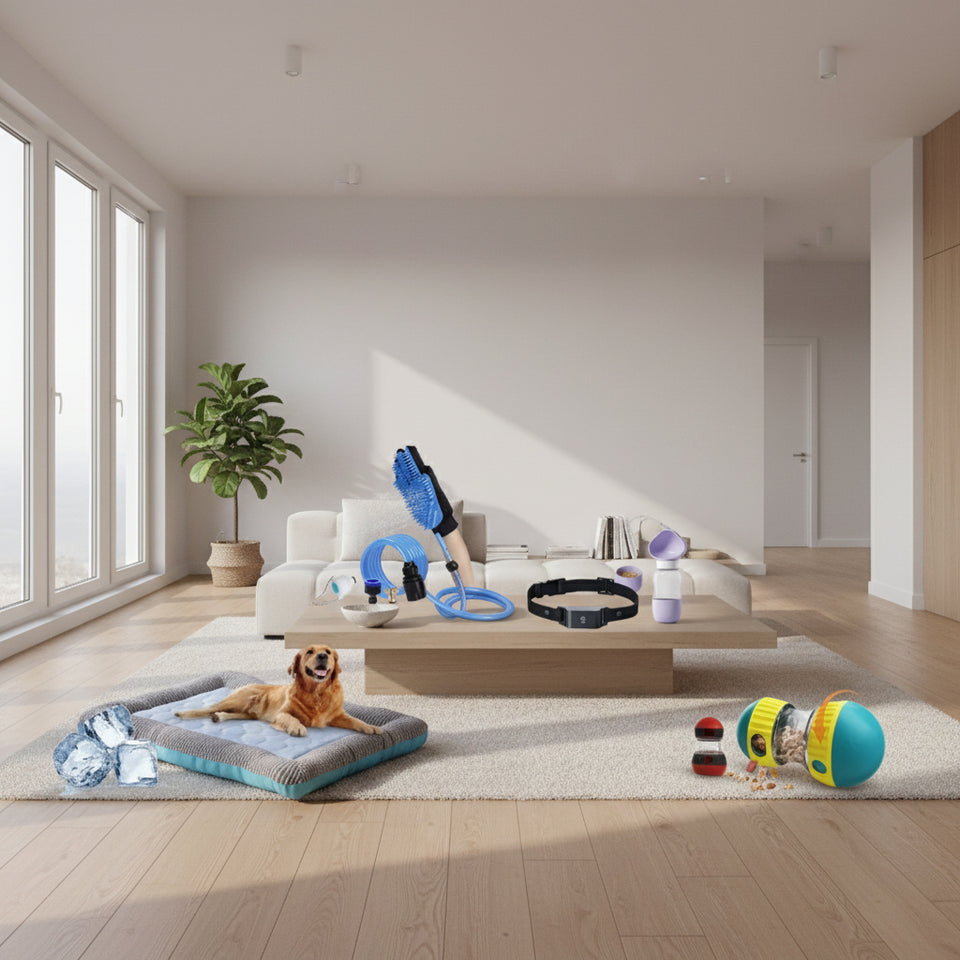  Soft cushioned cooling mat for dogs during warm weather
