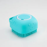  Soft silicone dog bath brush for gentle cleaning