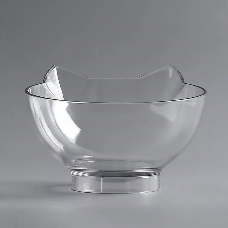 Transparent cat-head shaped bowl with a cute feeding design